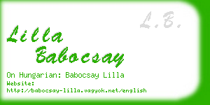 lilla babocsay business card